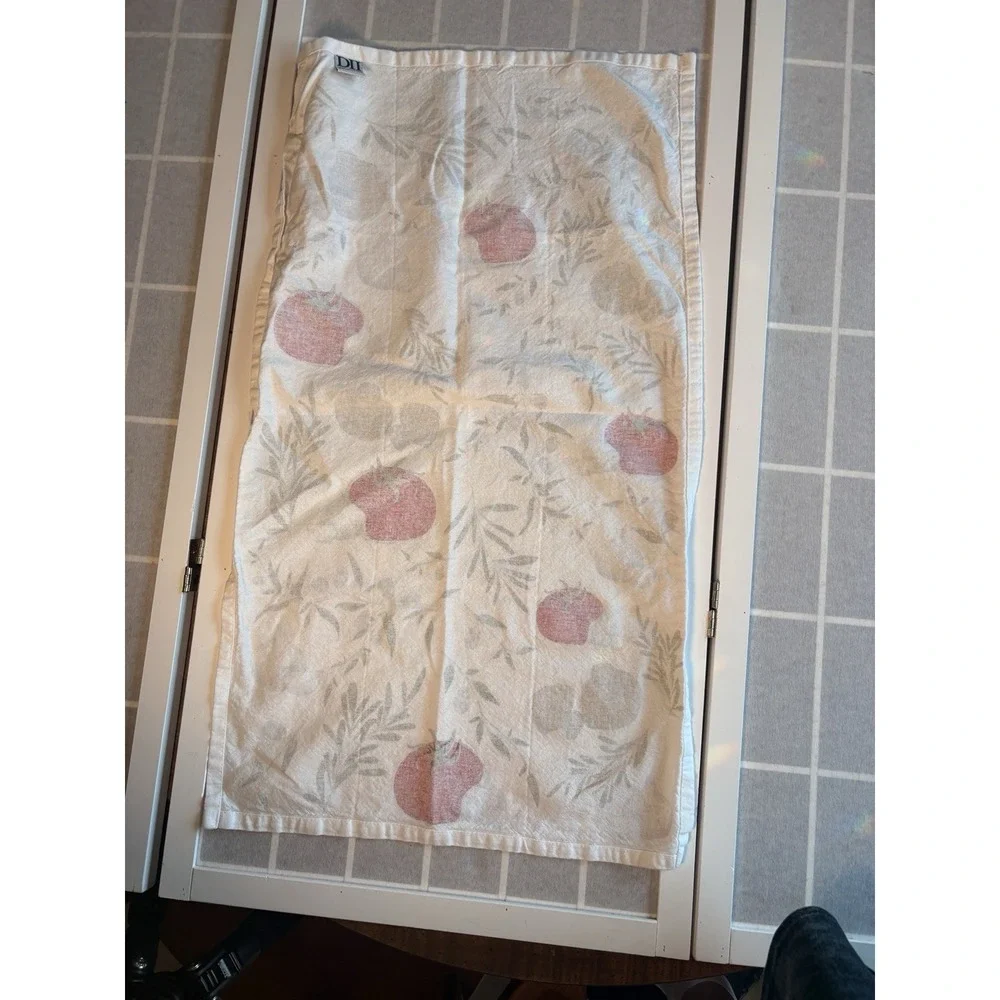 Cottagecore DII Cotton Kitchen Dish Towel Botanical Tomato Garlic Italiancore
